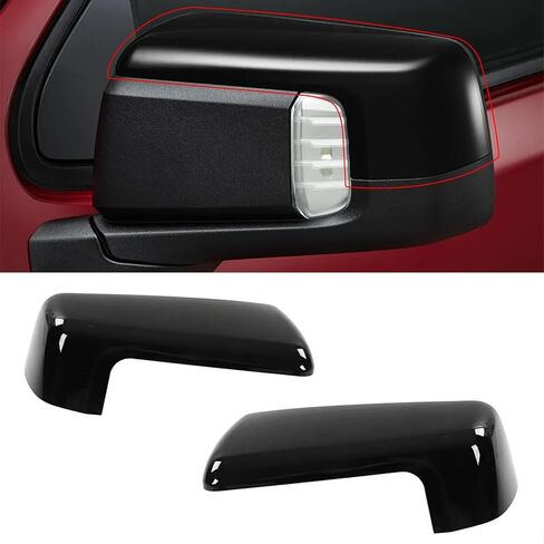Moonlinks متوافق مع 2019-2025 Chevy Silverado 1500 GMC Sierra 1500 Side Mirror Cover ، Black LH & RH Side Door Extrable Lear View Cap for Silverado 1500 (1 زوج） in Kuwait