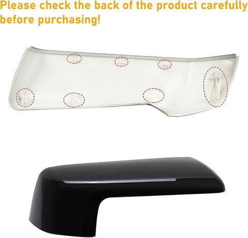 Moonlinks متوافق مع 2019-2025 Chevy Silverado 1500 GMC Sierra 1500 Side Mirror Cover ، Black LH & RH Side Door Extrable Lear View Cap for Silverado 1500 (1 زوج） in Kuwait