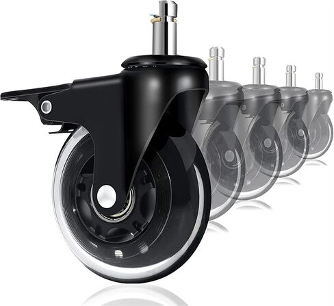 5Pcs Caster Wheels with Brakes 11mm for Low Pile Carpet,Heavy Duty Quiet Swivel Repl in Saudi Arabia