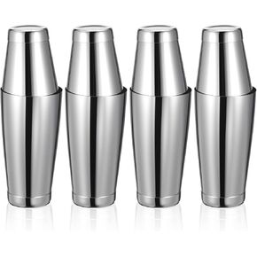 8Pcs Boston Cocktail Shaker, Professional Stainless Steel Tins Bartender Kit with 18oz & 24oz Mixed Drink Shakers Tool （Silver） in Kuwait