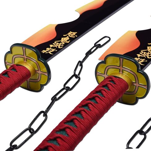 Ziqing Demon Katana Sword Real Metal Uzui Tengen Katana Anime Cosplay Sword ، مجموعة متنوعة من الأنماط ， 30inchs in Saudi Arabia