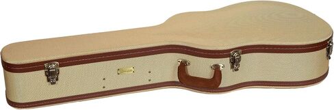 Crossrock Master Series Dreadnought Acoustic Guitar Case لـ Gibson J-45 / Martin D-Style | ملازمات ملاويت الأزرق تويد تويد ، قذيفة إعادة هندسة ، مقبض جلدي وداخل مخملي الذهب in Kuwait