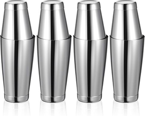 8pcs بوسطن كوكتيل شاكر ، طقم النادل المصنوع من الفولاذ المقاوم للصدأ مع 18oz و 24oz أداة Shakers مختلطة （Silver） in Saudi Arabia