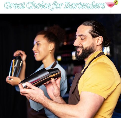 8pcs بوسطن كوكتيل شاكر ، طقم النادل المصنوع من الفولاذ المقاوم للصدأ مع 18oz و 24oz أداة Shakers مختلطة （Silver） in Saudi Arabia
