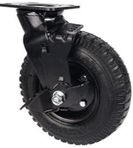 8 Inch Normal Caster Inflatable Rubber Wheel Universal Heavy 1Pcs(8-inch-B-braked) in Saudi Arabia