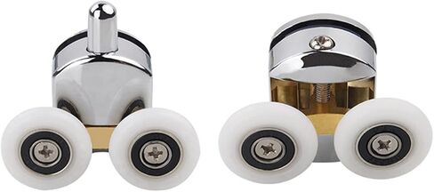 4pcs Shower Door Pulley Zinc Alloy Double Shower Door Rollers Runners Wheels 25mm Wheel Home Tool in Saudi Arabia