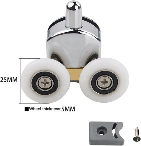 4pcs Shower Door Pulley Zinc Alloy Double Shower Door Rollers Runners Wheels 25mm Wheel Home Tool in Saudi Arabia