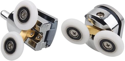 4pcs Shower Door Pulley Zinc Alloy Double Shower Door Rollers Runners Wheels 25mm Wheel Home Tool in Saudi Arabia