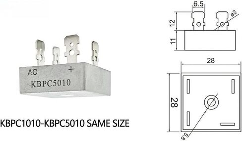 طور أحادي الطور مكدس الجسر KBPC3510 مسطح القاع Quad 35a تيار كامل in Saudi Arabia