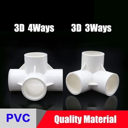 Hose Connector, Tee Pipe Fittings White PVC Fitting Straight Elbow Solid Equal Water Parts 3/4/5 Ways DIY-Shelf(45 Degree Elbow,Inner Dia.25mm) in Saudi Arabia