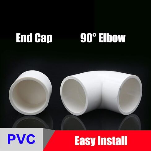 Hose Connector, Tee Pipe Fittings White PVC Fitting Straight Elbow Solid Equal Water Parts 3/4/5 Ways DIY-Shelf(45 Degree Elbow,Inner Dia.25mm) in Saudi Arabia