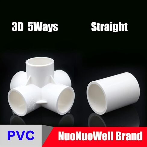 Hose Connector, Tee Pipe Fittings White PVC Fitting Straight Elbow Solid Equal Water Parts 3/4/5 Ways DIY-Shelf(45 Degree Elbow,Inner Dia.25mm) in Saudi Arabia