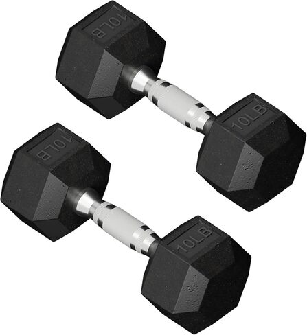 Hex Dumbbell set,5-25 Rubber Encased Exercise & Fitness Dumbbells set of 2, Hand weights for Strength Training in Saudi Arabia