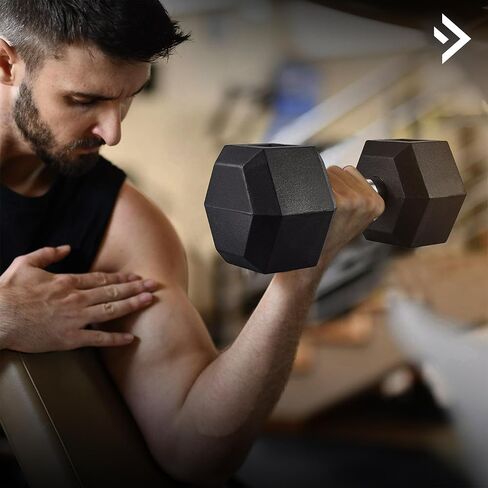 Hex Dumbbell set,5-25 Rubber Encased Exercise & Fitness Dumbbells set of 2, Hand weights for Strength Training in Saudi Arabia