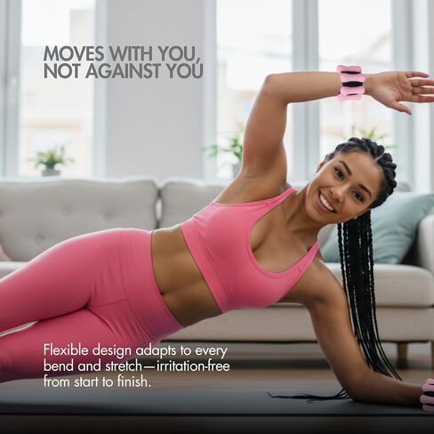 Pilates Wrist & Ankle Weights for Women, Wearable Adjustable Arm & Leg Weights Set of 2 (1lb Each), Ankle Weights for Walking, Yoga, Dance, Barre, Home Workouts – 2lbs Total in Saudi Arabia