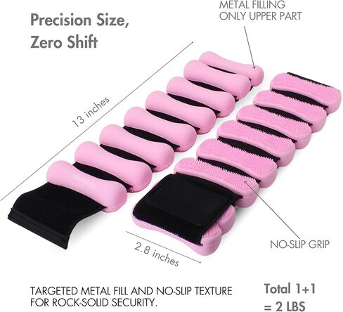 Pilates Wrist & Ankle Weights for Women, Wearable Adjustable Arm & Leg Weights Set of 2 (1lb Each), Ankle Weights for Walking, Yoga, Dance, Barre, Home Workouts – 2lbs Total in Saudi Arabia