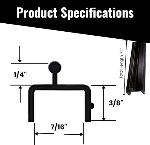 KC Hardware Aluminium Sliding Door Door Track ، استبدال مسار باب الفناء ، إصلاح مسار الباب المنزلق- 72 بوصة (أسود) in Kuwait