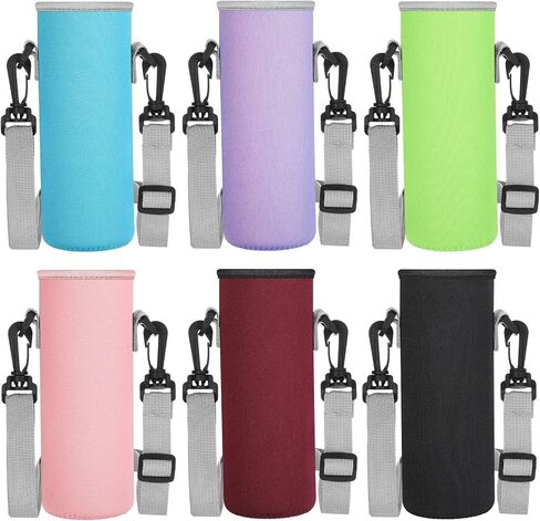 Rtteri 6 Pcs Neoprene Water Bottle Carrier Bag with Adjustable Shoulder Strap 32oz Insulator Water Bottle Cover Holder Cooler Sleeve for Stainless Steel/glass/plastic (Cute) in Saudi Arabia