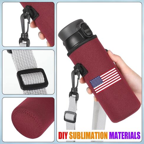 Rtteri 6 Pcs Neoprene Water Bottle Carrier Bag with Adjustable Shoulder Strap 32oz Insulator Water Bottle Cover Holder Cooler Sleeve for Stainless Steel/glass/plastic (Cute) in Saudi Arabia