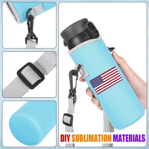 RTTERI 6 PCS Neoprene Mater Bottle Carrier Bag مع حزام كتف قابل للتعديل 32 أوقية عازلة زجاجة ماء غطاء مبرد للفولاذ المقاوم للصدأ/الزجاج/البلاستيك (لطيف) in Kuwait