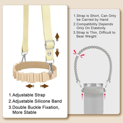 حامل زجاجة ماء مع حزام لإكسسوارات كأس ستانلي ، حزام الكتف قابل للتعديل متوافق مع تومل ستانلي ، أوالا ، hydroflask ، اليتي والمزيد in Kuwait