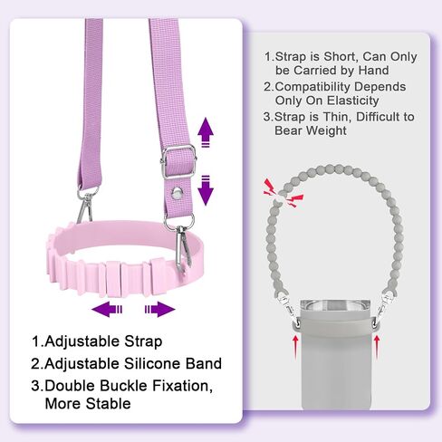 Water Bottle Holder with Strap for Stanley Cup Accessories,Adjustable Shoulder Strap Compatible with Stanley Tumbler,Owala,Hydroflask, YETI and More in Kuwait