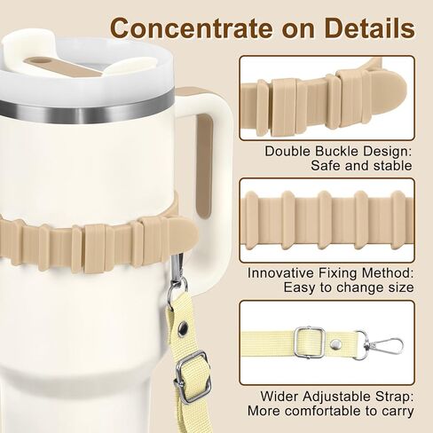 حامل زجاجة ماء مع حزام لإكسسوارات كأس ستانلي ، حزام الكتف قابل للتعديل متوافق مع تومل ستانلي ، أوالا ، hydroflask ، اليتي والمزيد in Kuwait