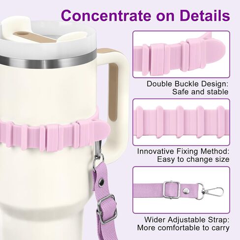 Water Bottle Holder with Strap for Stanley Cup Accessories,Adjustable Shoulder Strap Compatible with Stanley Tumbler,Owala,Hydroflask, YETI and More in Kuwait