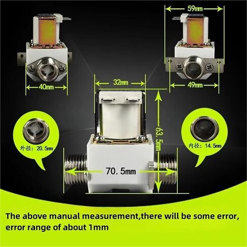 Water Inlet Valve G1/2 Male Thread Copper Solenoid Valve DN15 220V 24V 12V Brass Check Valve 1Pcs(Non-pressure Type,220V_NORMALLY CLOSED) in Saudi Arabia