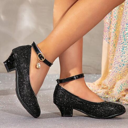 فتيات صغيرات بريق عالي الكعوب ، فستان أحذية طفل صغير أطفال صغيران في الكاحل ضخات حفل زفاف لمضخات ماري جين برينسيس ، الذهب 13 طفل صغير in Kuwait