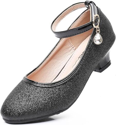 فتيات صغيرات بريق عالي الكعوب ، فستان أحذية طفل صغير أطفال صغيران في الكاحل ضخات حفل زفاف لمضخات ماري جين برينسيس ، الذهب 13 طفل صغير in Kuwait