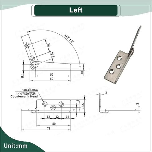 110 Degree Limit Door Hinge 304 Stainless Steel 1Pcs(Right) in Saudi Arabia