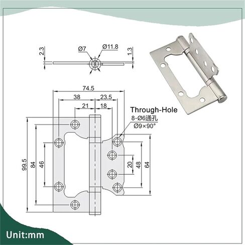 Door Hinge Made of 304 Stainless Steel 1Pcs in Saudi Arabia