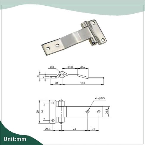 T-Shaped Long Tongue 304 Stainless Steel Door Hinge 1Pcs in Saudi Arabia