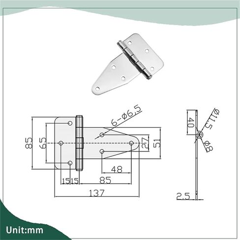 Heavy Duty Flat Folding Door Hinge 304 Stainless Steel 1Pcs in Saudi Arabia