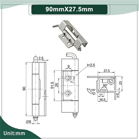 304 أبواب غير منتظمة من الفولاذ المقاوم للصدأ مفصلي 1pcs (90mmx24mm) in Saudi Arabia