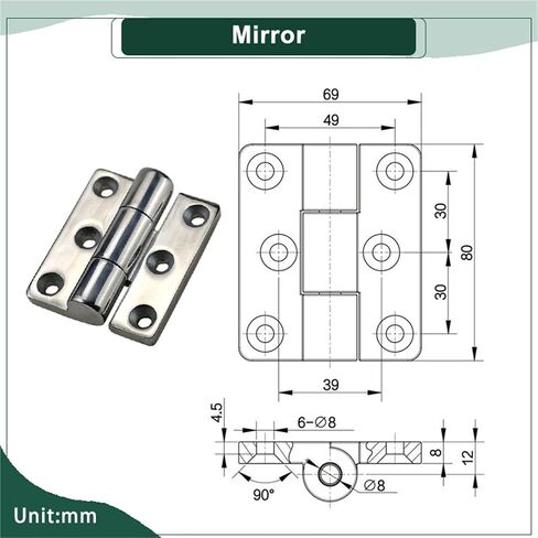 304 Stainless Steel Heavy-Duty Door Hinge 1Pcs(Brushed) in Saudi Arabia