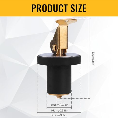 2pcs Brass Boat Drain Plugs, 3/4 Inch Deck and Baitwell Plug with Snap Handle Livewell Drain Plug for Marine Kayak Yacht Fishing Boats Accessories in Kuwait