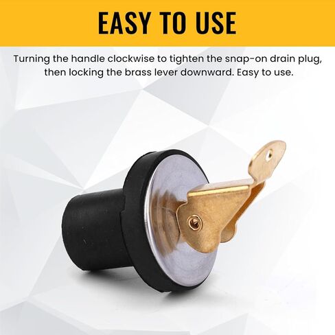 2pcs Brass Boat Drain Plugs, 3/4 Inch Deck and Baitwell Plug with Snap Handle Livewell Drain Plug for Marine Kayak Yacht Fishing Boats Accessories in Kuwait