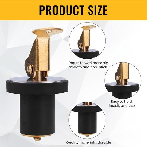 2pcs Brass Boat Drain Plugs, 3/4 Inch Deck and Baitwell Plug with Snap Handle Livewell Drain Plug for Marine Kayak Yacht Fishing Boats Accessories in Kuwait