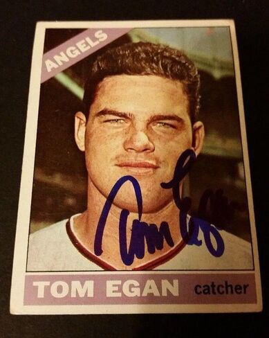 Tom Egan Angels 1966 Topps #263 Sox Authentic Motograph JG2 - بطاقات البيسبول الموقعة in Saudi Arabia