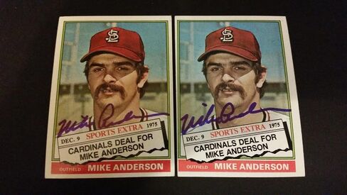 Mike Anderson Cardinals 1976 Topps #527T Orioles Signed Authentic Autograph FB15 - MLB Autographed Baseball Cards in Saudi Arabia