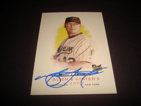 Matt Lindstrom Marlins 2007 Allen & Ginter #44 Signed Authentic Autograph 920 - MLB Autographed Baseball Cards in Saudi Arabia