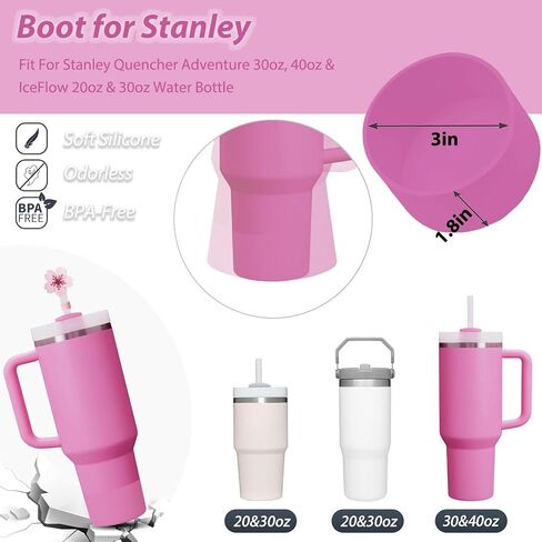 Cup Accessories Set Includes 6Pcs Silicone Spill Proof Stopper, 2Pcs Straw Cover Cap for 9-10 mm Straw, 1Pcs Silicone Boot Compatible with Stanley Cup 40oz&30oz Tumbler(Chili) in Saudi Arabia