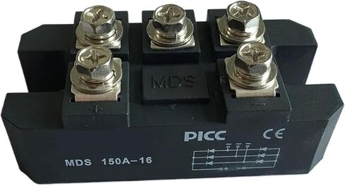 1pc MDS150A 3-Phase Diode Bridge Rectifier 150A Amp 1600V Bridge Rectifier with Heat Sink 125mm x 90mm x 50mm(MDS150A) in Saudi Arabia