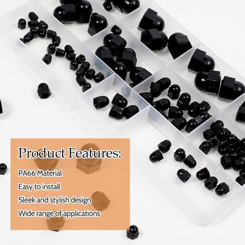110 pcs 6 أحجام hex cap cap nuts kit kit kit ، m3 m4 m5 m6 m8 m10 ، caps nylon metric for bort for ourdoor ourdoor ، dome hex hex conts for protection ، in Saudi Arabia