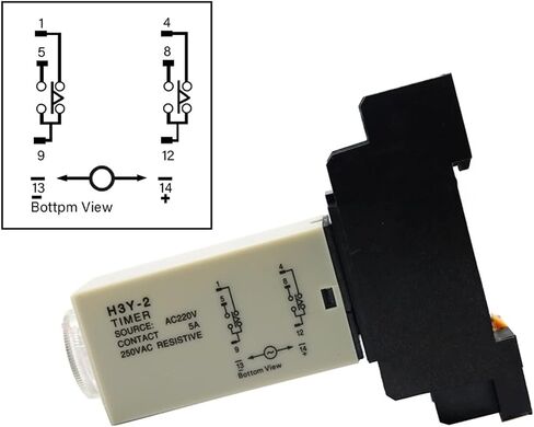 H3Y-2 AC110V 220V 380V DC12V 24V مع مقبس الأساس ، قم بتأخير مقبض دوار DPDT 0-60MIN توقيت توقيت التوقيت 50pcs (0-1 ثانية ، AC 24V) in Saudi Arabia