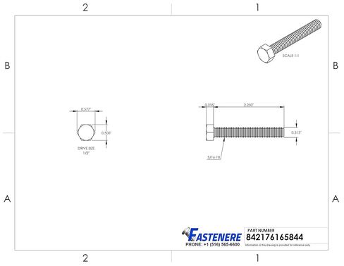 5/16-18 × 2-1/4 "براغي غطاء رأس Hex رأس ، محرك سداسي خارجي ، الفولاذ المقاوم للصدأ 18-8 ، الخيط الكامل ، النهاية المشرقة ، النقطة المسطحة ، الكمية 10 بواسطة Fastenere in Kuwait