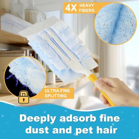 Duster Refills for Swiffer Dusters，Strong Static Dust Removal，Duster Refill Replacement Head for Electronics, Furniture, Blinds（18 PCS+1Handle） in Saudi Arabia