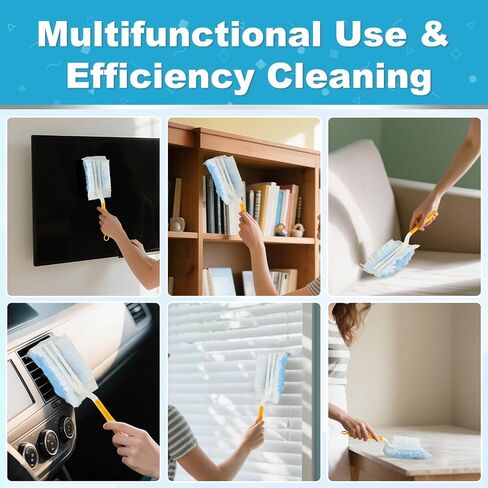 Duster Refills for Swiffer Dusters，Strong Static Dust Removal，Duster Refill Replacement Head for Electronics, Furniture, Blinds（18 PCS+1Handle） in Saudi Arabia